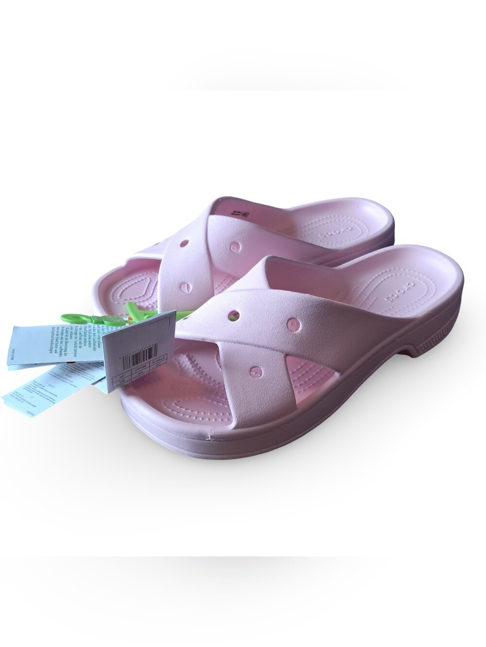 CROCS Classic Cross Strap Slip On Sandals Pink Milk Various Women's Sizes NEW